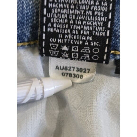 7 For All Mankind The Ankle Skinny Jean Womens Size 32 Raw Hem Slit Medium Wash - Picture 3 of 12